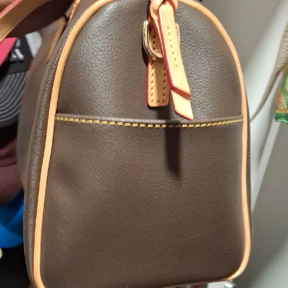 Dooney & Bourke Chocolate and Caramel Duffel Bag - Picture 6 of 6